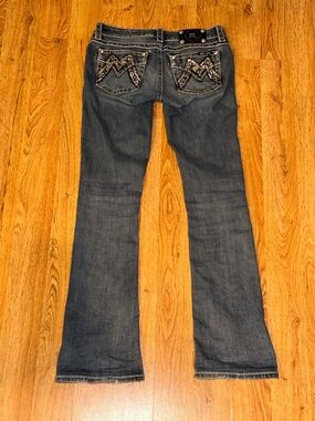 Miss Me Bootcut Embellished Jeweled Signature Boot Jeans Size 30x32 JM8306B READ